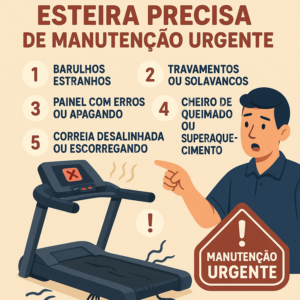 Ilustração (substituir) de esteira com sinal de alerta