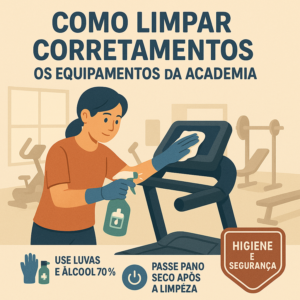 Ilustração (substituir) de limpeza de equipamento de academia